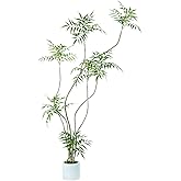 Artificial Mahonia fortunei Tree,6ft Tall Fake Plants Artificial Mahonia fortunei Plants for Indoor, Fake Trees for Office Home Living Room Floor Patio Greening Porch Decor