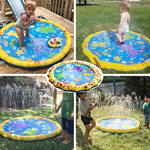 image for Conthfut Toddler Sprinklers Splash Water Play mat, 39in-Diameter Splas