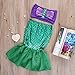 2pcs Baby Girls Kids Mermaid Tails Costume Swimwear Bikinis Swimsuit Bathing Outfits Dress (2-3 Years, Green)