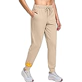 SANTINY Women's Fleece Lined Joggers Pockets Drawstring Waterproof Sweatpants Thermal Ski Running Winter Hiking Pants Women