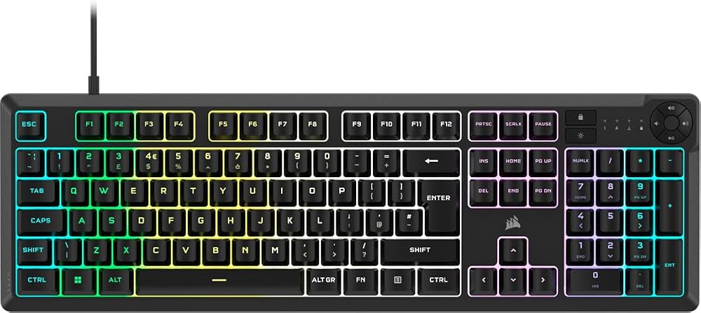Corsair K55 CORE RGB Membrane Keyboard UK QWERTY PC Mac Black