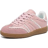 Women's Retro Gum Sole Fashion Sneakers-Lace Detail Casual Retro Walking Shoes-Gum Sole Casual Tennis-Anti Slip Trainers