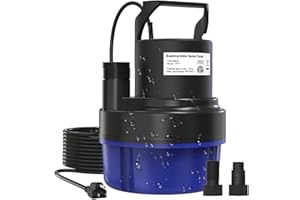 AgiiMan 1/2HP Submersible Water Pump, 2500GPH Portable Sump Pump for Pool Draining, Pool Cover Pump with 25FT Power Cord for Basements Pool Fountains Hot Tub Garden, Blue