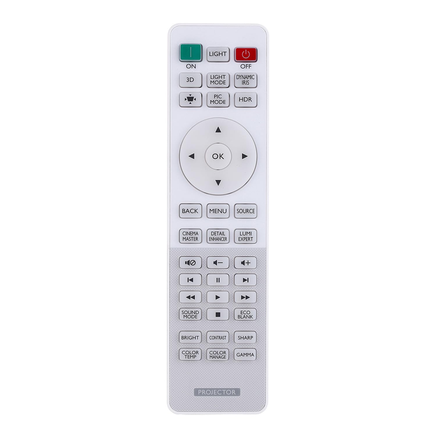Aimdio Remote Control for BenQ W1090 TH683 W1070+ W2000 W2000+ W1110 HT1075 HT1085ST HT2150ST HT2050 MH684 TH670 W1075 W1080ST+ W1120 W3000 HT2550 TK800M W1700 Projector Controller