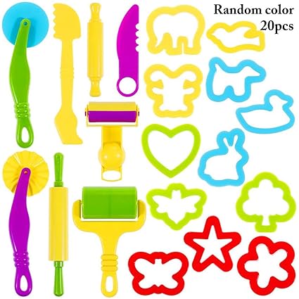 Coxeer 20PCS Clay Play Tool Clay Set Assorted Animal Shape Dough Toy Dough Tool