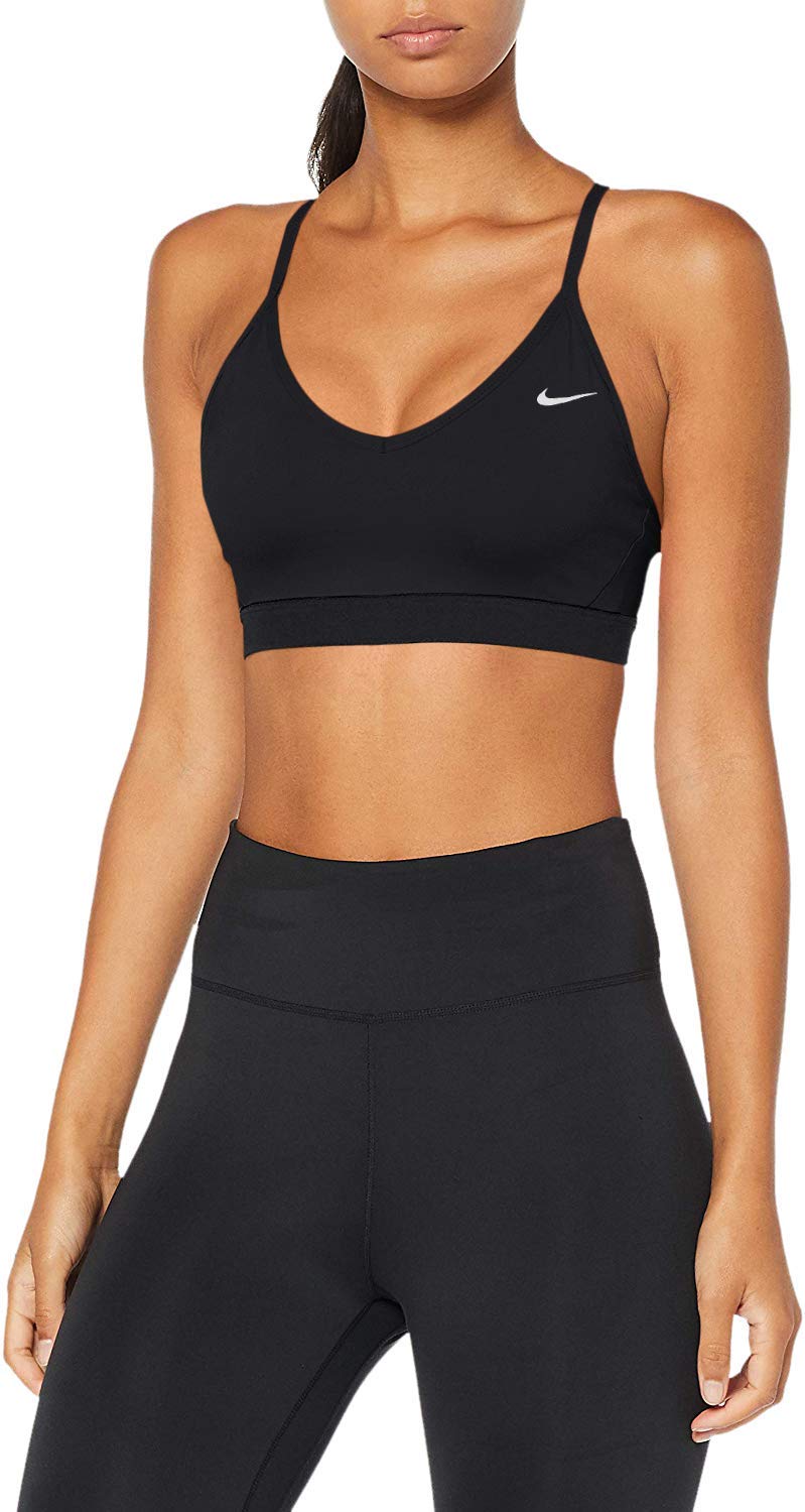 Photo 1 of NIKE Indy Wire-Free Sports Bra, M, Black/White