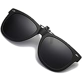FRAZALA Extra Large Polarized Clip On Sunglasses Over Prescription Glasses Anti-Glare UV Protection Sunglasses