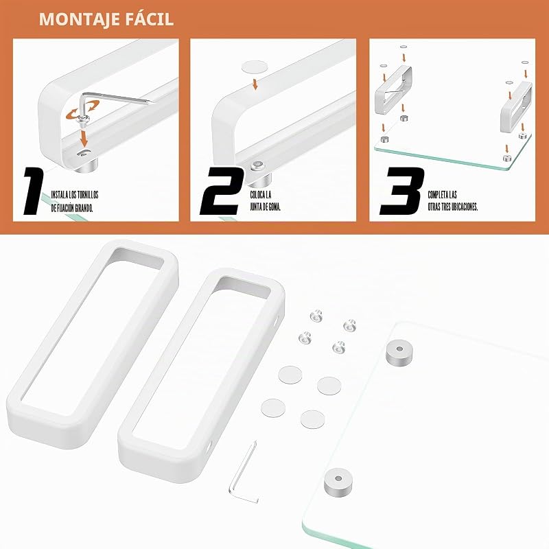 Dos Soporte para Monitor Vidrio Templado Elevador Claro HD02T-201P