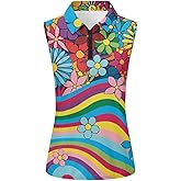 Spowatriy Women's Golf Shirts Sleeveless V Neck Tennis Tank Tops Racerback with Collar Quick Dry Athletic T Shirt XS-2XL