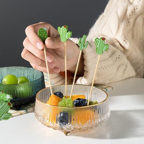 130 Pieces Cocktail Picks Fruit Sticks Bamboo Toothpicks Flamingo