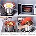 Spill Stopper Lid Cover Pack of 3,Horsky Silicone Boil Over Safeguard Anti Spill Lid Cover Pot Pan Lid Multi-Function Cooking Kitchen Tool Two big 11.4 inch and one Small 10.2 inch (Green, Red & Blue)
