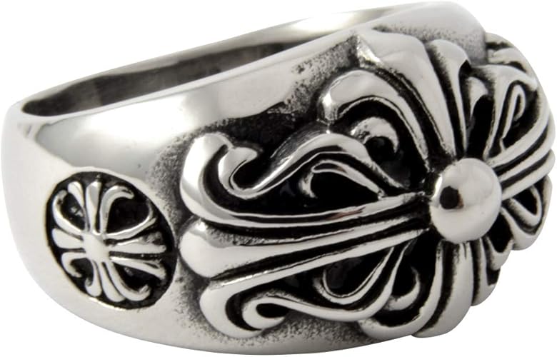 Amazon Sakuto ステンレス リング クロムハーツ風 メンズ 指輪 クロス フローラル 十字 17 リング 通販