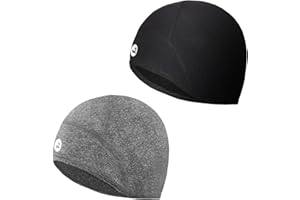 EMPIRELION Lightweight Thermal Skull Cap Ears Warm Cycling Helmet Liner Winter Running Beanie Hats Sweat Wicking
