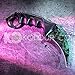 CS:GO EMERALD GAMMA Doppler Karambit Hawkbill Full Tang Tactical Neck Knife w/ABS Sheath - (Limited Edition) + FREE CSGO Dog Tag Necklace