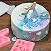 4 Pack Seashell Mold-Large and Small Mermaid Tail Mold-3D Silicone Fondant Mold for Chocolate Candy Soap