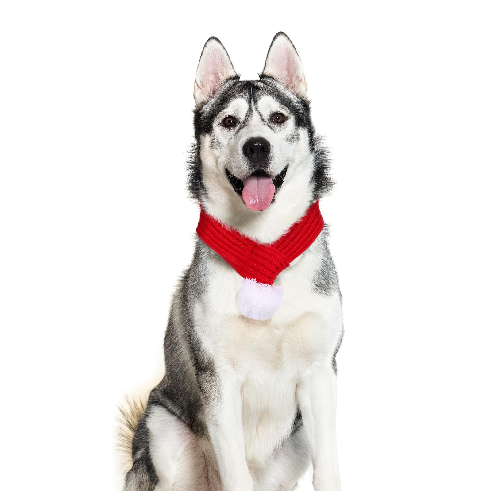 Naler Christmas Pet Santa Red Scarf - XL Accessories for Cats, Dogs & Other Pets - Christmas Party Favor Supplies