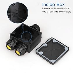 Helunsi 2 Pcs Waterproof Junction Box 3 Way, IP68