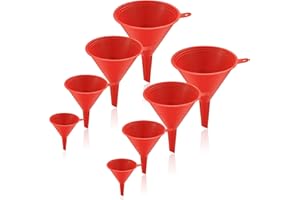 XHJZGCTECH XhjzgcTec 8 Pcs Plastic Funnel Set, Oil Funnels for Filling Bottles or Containers, Multipurpose Wide Mouth Funnels for Kitchen/Laboratory/Garage/Car Liquids/Oil/Dry Goods/Bottles/