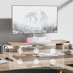 Redragon GS560 RGB Desktop Soundbar, 2.0 Channel