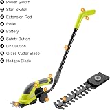 DEWINNER Cordless 2in1 Grass Shear & Hedge Trimmer Battery Charger Included view 9