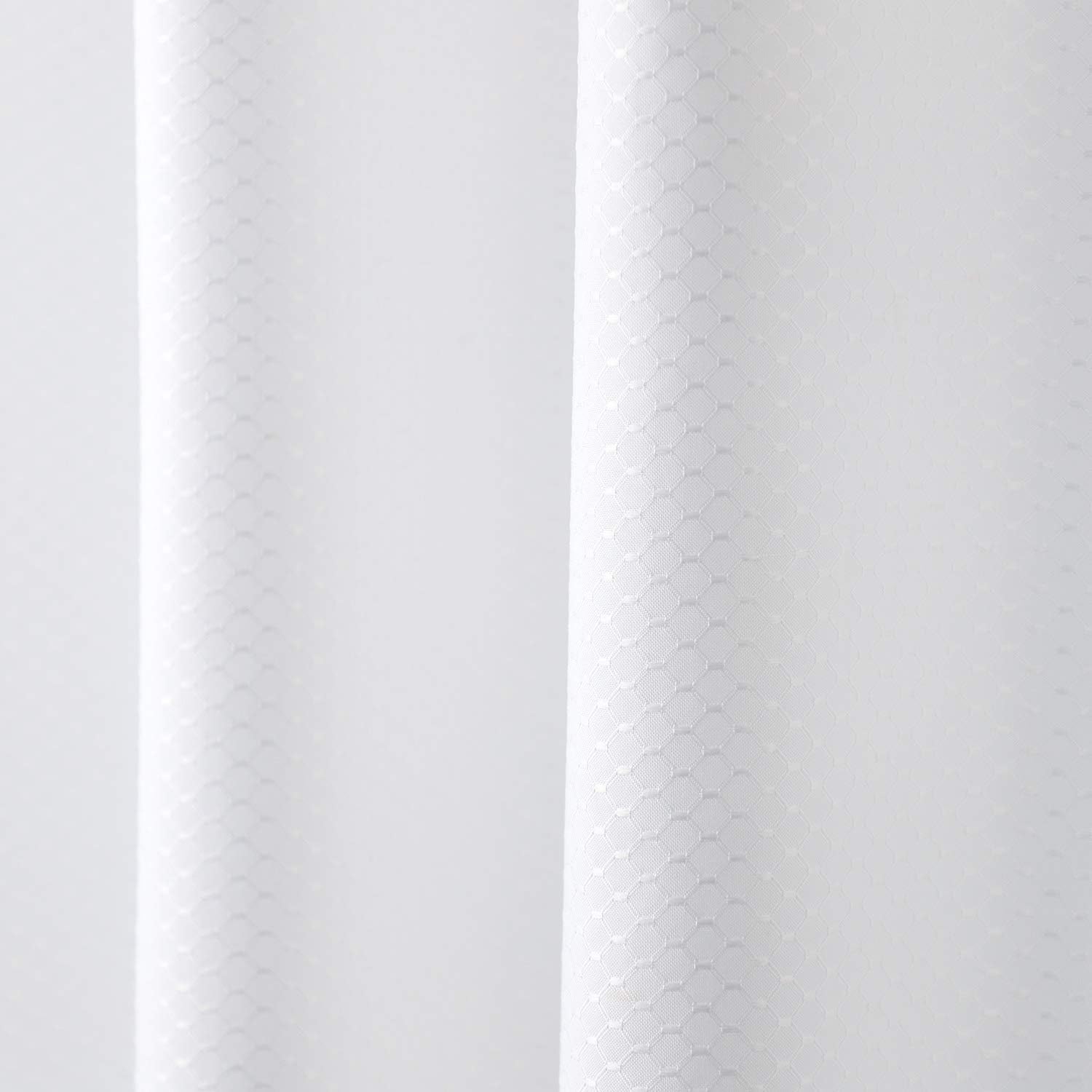 Eurcross White Waffle Weave Shower Curtain 180 x 210cm Long - Image 5
