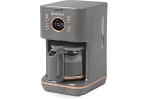 Starfrit Digital Drip Coffee Maker, 10-Cup Glass Carafe, 24-Hour Delay Brew, LCD Display, Automatic Shut-Off, Reusable Filter