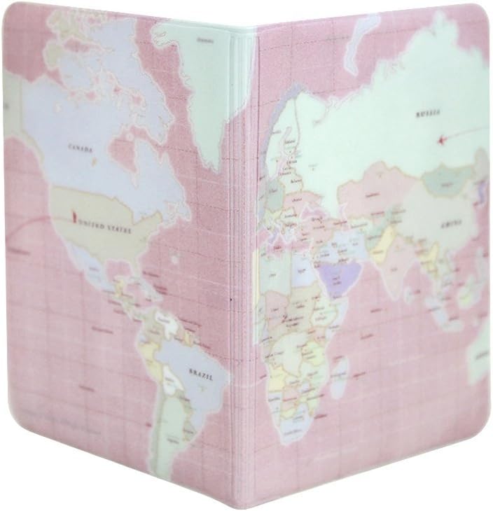 YingUs Ship From US World Map Passport Cover Case Holder Wallet Travel Organizer Clip