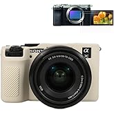 Pocoukate Case for Sony Alpha 7C II / 7CR Camera, Soft Silicone Protective Cover Skin with A7C II / A7CR Screen Protector Accessories for Sony Alpha 7C II/Alpha 7CR Silicone Case - Beige