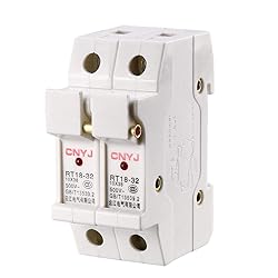 uxcell DIN Rail Mount Fuse Holder 2 Pole RT18-32
