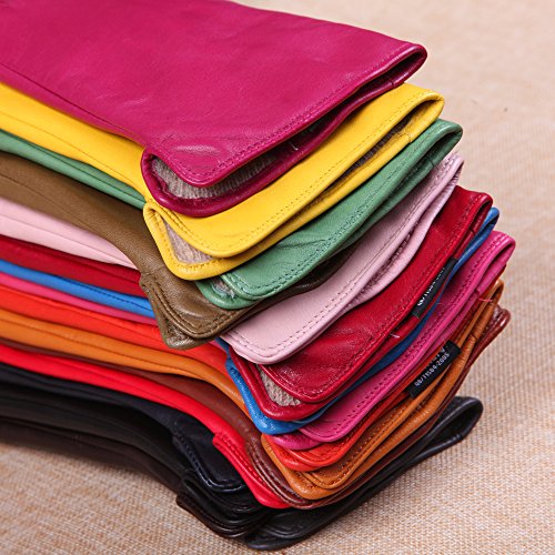 WARMEN Women's Touchscreen Texting Genuine Nappa Leather Glove Winter Warm Simple Plain Cashmere & Wool Blend Lined Gloves (X-Large (8), Black (2017 New Touchscreen/Cashmere Blend Lining))