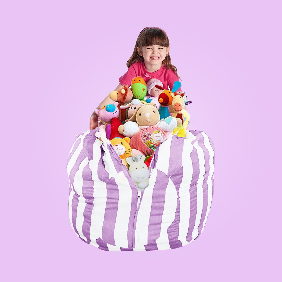 WEKAPO Kids Stuffed Animal Storage Bean Bag Chair Extra Large Size 38