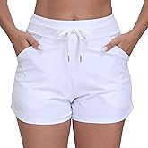 Halcurt Womens 3" Swim Board Shorts High Waisted Swimsuit Bottoms with Liner Pockets Quick Dry Beach Shorts