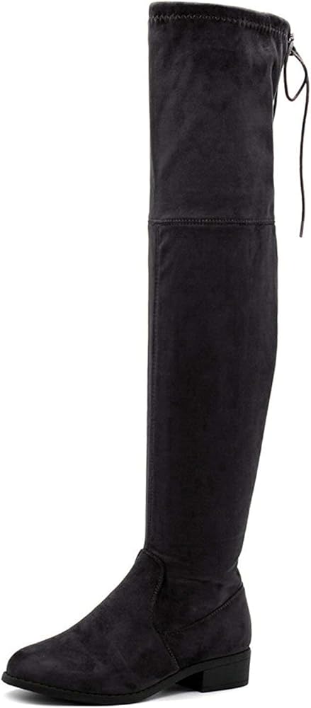 stretchy suede boots