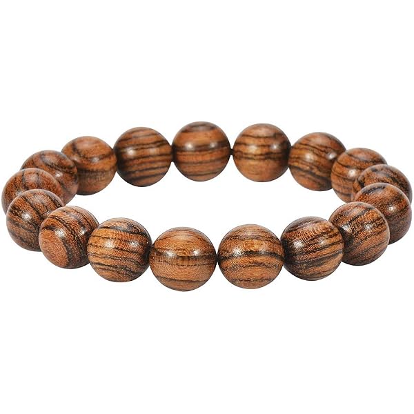 Coolsteelandbeyond Mens Womens Small Brown Wood Beads Bracelet