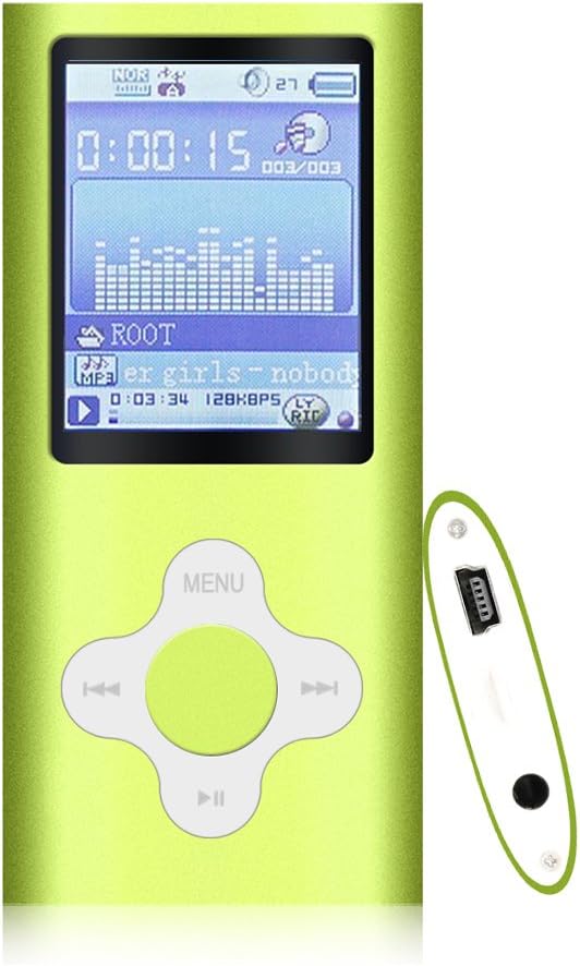 G.G.Martinsen Versatile MP3/MP4 Player with a Micro SD Card, Support Photo Viewer, Mini USB Port 1.8 LCD, Digital MP3 Player, MP4 Player, Video/Media/Music Player (greenwhite): Electronics