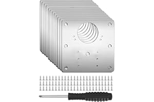 12PCS Cabinet Hinge Repair Plate with Screwdriver & Screws, Door Hinge Repair Kit, Stainless Steel Fixing Plates for Kitchen,
