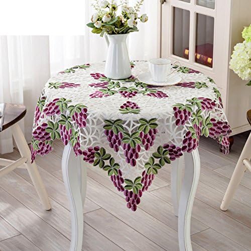 Pastoral Purple Embroidered Table-Cloth,Handmade Hollow Wallpaper,Bedside Cabinet Refrigerator Air Conditioning Cover Cloth Cover Towel-A 56x56cm(22x22inch)