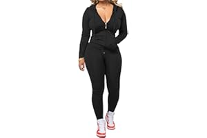 AUXDIO Women 2 Piece Outfits Casual Workout Sets Bodycon Tracksuit Zip Up Long Sleeve Hoodle Jacket Jogger Pants Set