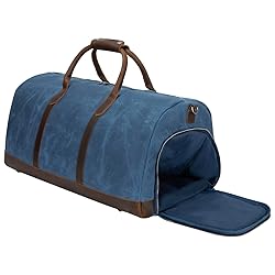 Waxed Canvas Weekender Duffle Bag, Vintage Style