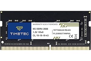 Timetec 8GB DDR4 2666MHz (PC4-2666V) PC4-21300 SODIMM Laptop RAM – 260-Pin 1.2V CL19 Non-ECC Unbuffered Memory Module for Lap