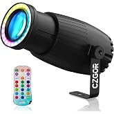20W Pinspot Light, Czgor RGBW 4-in-1 LED Stage Light for Party | with 24 LEDs Ring Lights, 3 Effect Light &amp; 15 Light Color, Manual Focus Disco Ball Spotlight for Show Bar Club Wedding