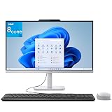 Lenovo 24 23.8" All-in-One Desktop Computer for Home Office, 16GB DDR4 RAM, 512GB PCIe SSD, Intel Processor 8-Core i3-N305, Lifetime Office 365 for Web, FHD AIO PC, WiFi 6, BT 5.2, Win 11, White