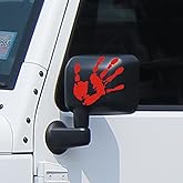 Sabary 2 Pcs Wave Stickers Wave Sign Decal Compatible with SUV Off Road Vehicle for Automobile Hand Stickers Car Decoration for Rearview Mirror Left Right(Red)