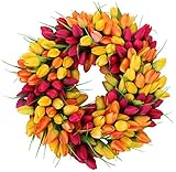 Blush Tulip Front Door Wreath 19 Inch - Stunning Spring Front Door Wreath