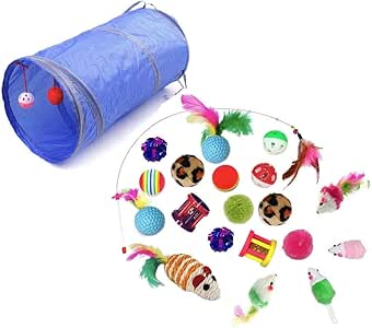 Ramoni 21 piezas juguetes para gatos con bolsa de almacenamiento
