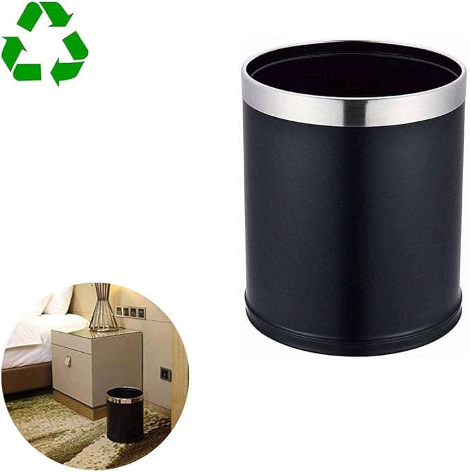 DUOQIAN Bote de Basura, Cubo de la Basura, hogar, Dormitorio, Negro