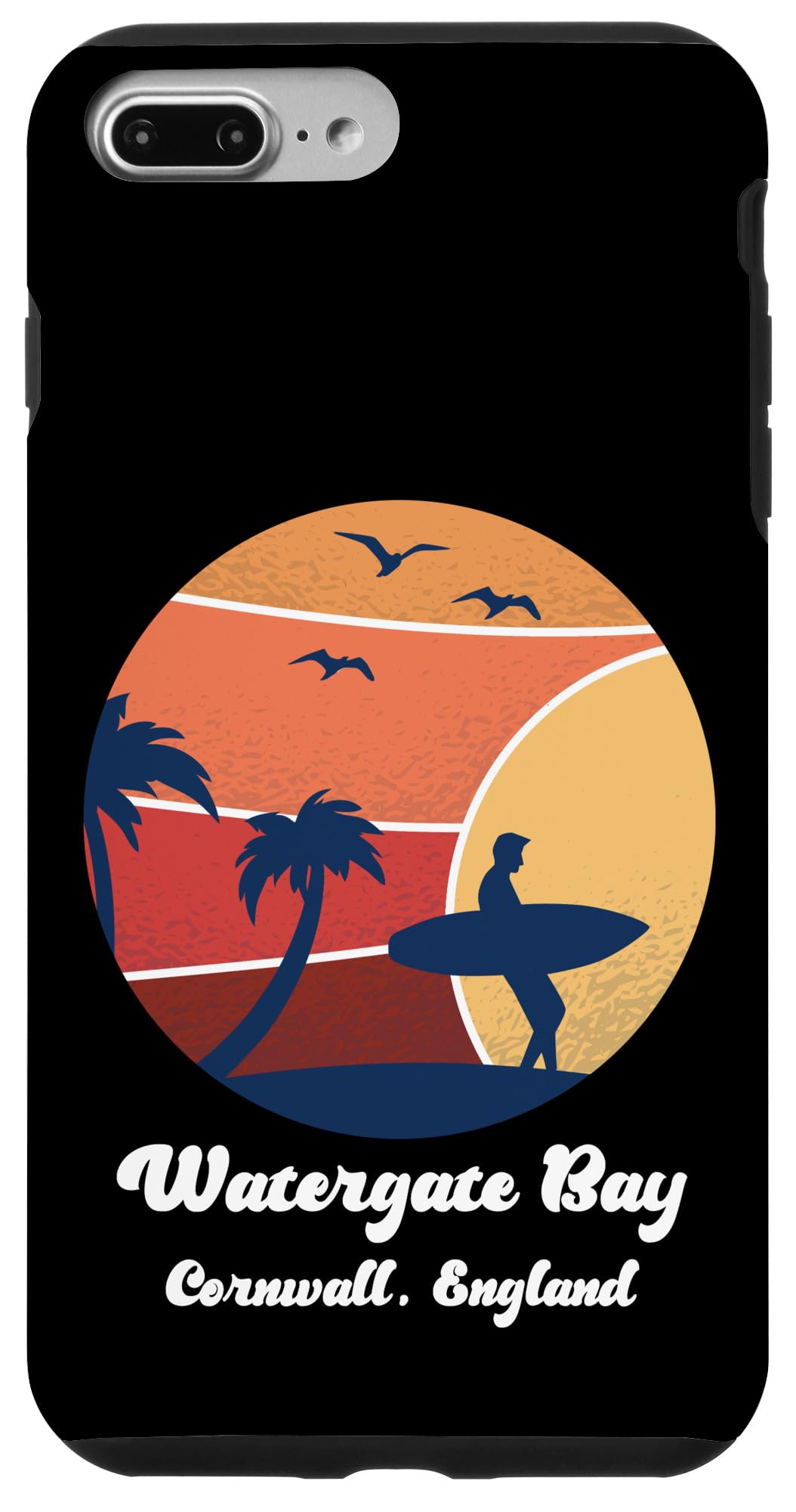 iPhone 7 Plus/8 Plus Watergate Bay Cornwall England Surfing Vintage Sunset Surfer Case