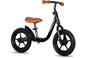 JOYSTAR 10"/12" Toddler Balance Bike for Girls & Boys, Ages 18 Months to 5 Years, Kids Push Bike with Footrest & Adjustable Seat Height, First Birthday Gifts for 2-5 Boys Girls