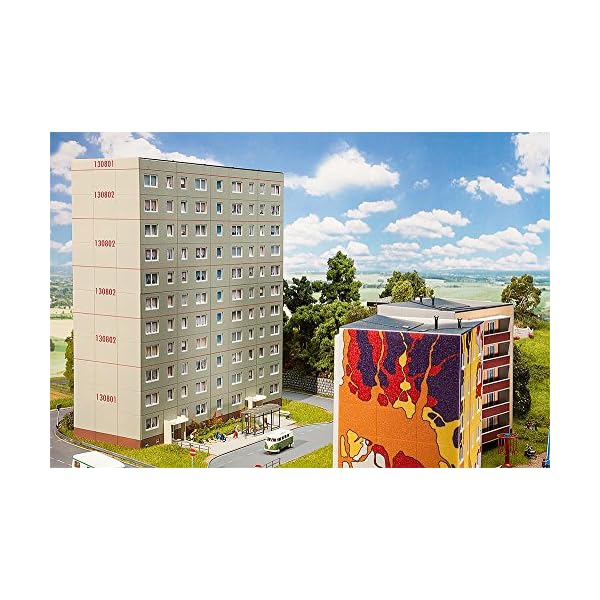 Faller FA 130801 - Plattenbau P2 Basispackung, Zubehör für die Modelleisenbahn, Modellbau – Bild 4