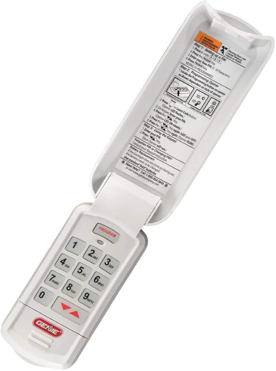 Genie Garage Door Opener Wireless Keyless Keypad - Safe & Secure Access - Compatible with All Genie Intellicode Garage Door Openers - Easy Entry into the Garage With a PIN - Model GK-R - Garage Door Remote Controls - 